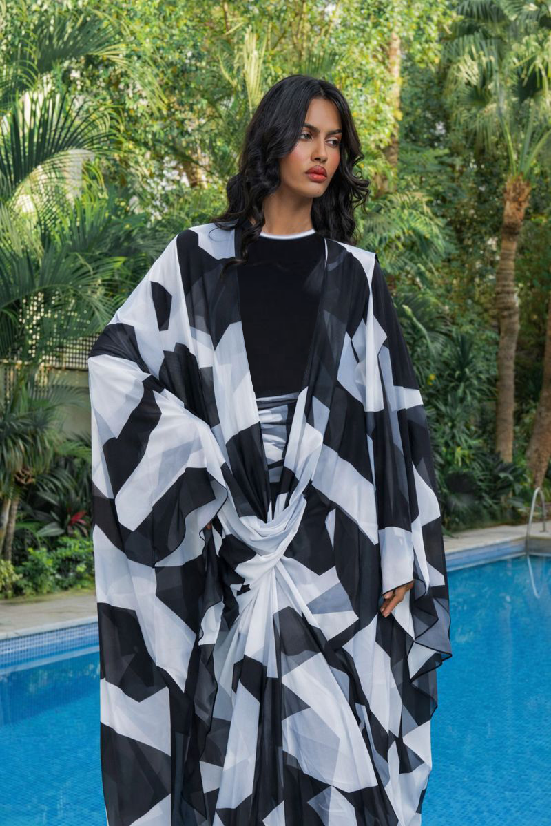 Black and White  Kaftan Pre Order 15 days