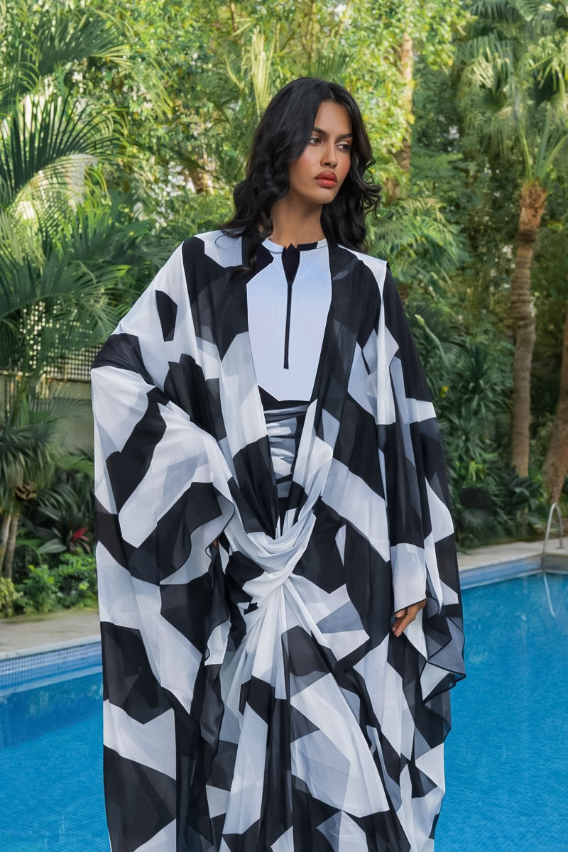 Black and White  Kaftan Pre Order 15 days